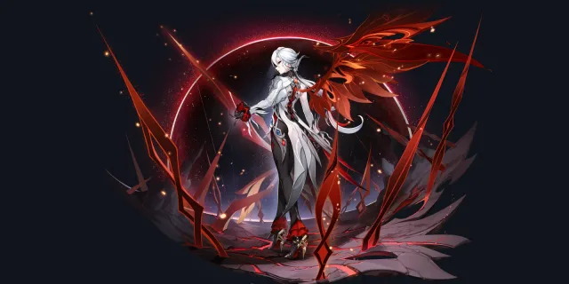 Arlecchino wish art, Pyro Polearm character | Genshin Impact