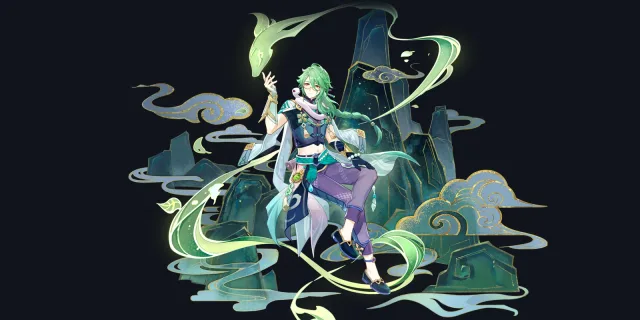 Baizhu wish art, Dendro Catalyst character | Genshin Impact
