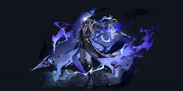 Flins wish art, Electro Polearm character | Genshin Impact