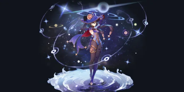 Mona wish art, Hydro Catalyst character | Genshin Impact